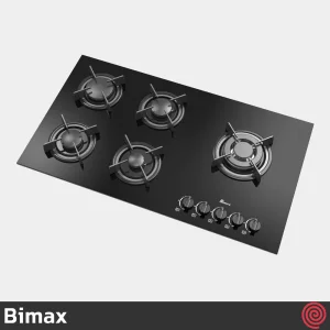 اجاق گاز صفحه ای 5 شعله بیمکث مدل Bimax 2103 | بدنه شیشه ای