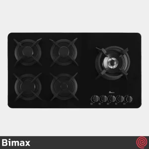 اجاق گاز صفحه ای 5 شعله بیمکث مدل Bimax 2103 | بدنه شیشه ای