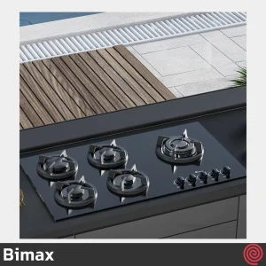 اجاق گاز صفحه ای 5 شعله بیمکث مدل Bimax 2103 | بدنه شیشه ای