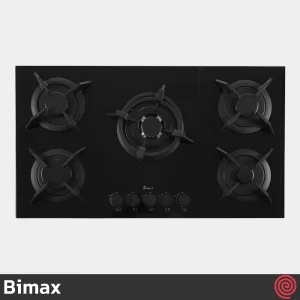 اجاق گاز صفحه ای 5 شعله بیمکث مدل Bimax 2102 | بدنه شیشه ای
