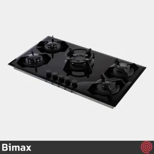 اجاق گاز صفحه ای 5 شعله بیمکث مدل Bimax 2102 | بدنه شیشه ای