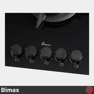 اجاق گاز صفحه ای 5 شعله بیمکث مدل Bimax 2102 | بدنه شیشه ای