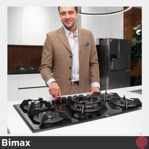 اجاق گاز صفحه ای 5 شعله بیمکث مدل Bimax 2102 | بدنه شیشه ای