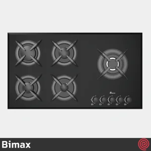 اجاق گاز صفحه ای 5 شعله بیمکث مدل Bimax 2101 | بدنه شیشه ای