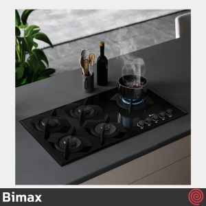 اجاق گاز صفحه ای 5 شعله بیمکث مدل Bimax 2101 | بدنه شیشه ای