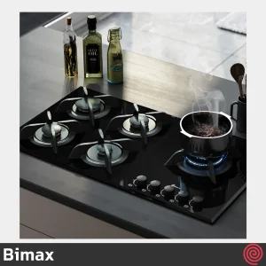 اجاق گاز صفحه ای 5 شعله بیمکث مدل Bimax 2101 | بدنه شیشه ای