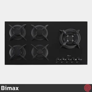 اجاق گاز صفحه ای 5 شعله بیمکث مدل Bimax 2101 | بدنه شیشه ای