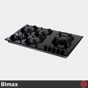 اجاق گاز صفحه ای 5 شعله بیمکث مدل Bimax 2101 | بدنه شیشه ای