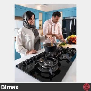 اجاق گاز صفحه ای 5 شعله بیمکث مدل Bimax 2205 | بدنه شیشه ای