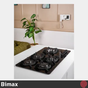 اجاق گاز صفحه ای 5 شعله بیمکث مدل Bimax 2205 | بدنه شیشه ای