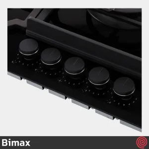اجاق گاز صفحه ای 5 شعله بیمکث مدل Bimax 2204 | بدنه شیشه ای