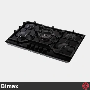 اجاق گاز صفحه ای 5 شعله بیمکث مدل Bimax 2204 | بدنه شیشه ای