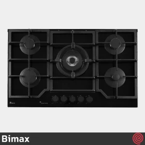 اجاق گاز صفحه ای 5 شعله بیمکث مدل Bimax 2204 | بدنه شیشه ای