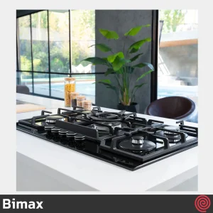 اجاق گاز صفحه ای 5 شعله بیمکث مدل Bimax 2204 | بدنه شیشه ای