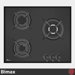 اجاق گاز صفحه ای 3 شعله بیمکث مدل Bimax 5015 | بدنه شیشه ای