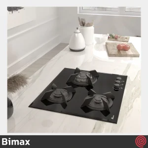 اجاق گاز صفحه ای 3 شعله بیمکث مدل Bimax 5015 | بدنه شیشه ای