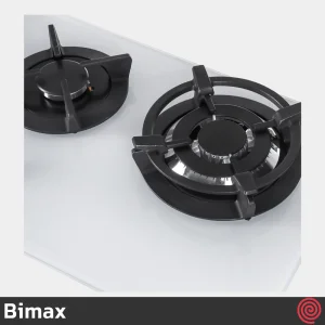 اجاق گاز صفحه ای 4 شعله بیمکث مدل Bimax 5020 | رنگ سفید، بدنه شیشه ای