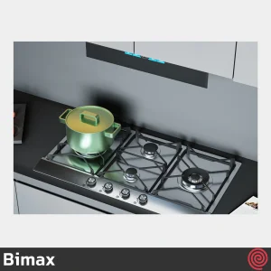 اجاق گاز صفحه ای 4 شعله بیمکث مدل Bimax 2501 | بدنه استیل با دو پلوپز