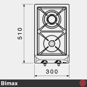 اجاق گاز صفحه ای 2 شعله بیمکث مدل Bimax 5021 | بدنه استیل
