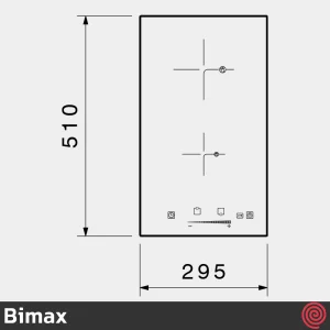 اجاق برقی صفحه ای 2 شعله بیمکث مدل Bimax 0022 | بدنه شیشه ای ورژن 0022-V1
