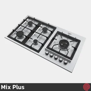 اجاق گاز صفحه ای 5 شعله میکس پلاس مدل Mix Plus 513S | بدنه استیل