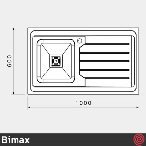 سینک ظرفشویی بیمکث مدل Bimax 937-60 | تک لگنه فانتزی روکار