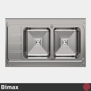 سینک ظرفشویی بیمکث مدل Bimax 939-60 | دو لگنه فانتزی روکار