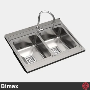 سینک ظرفشویی بیمکث مدل Bimax 935-60 | دو لگنه فانتزی روکار