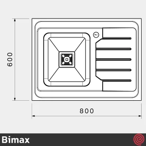 سینک ظرفشویی بیمکث مدل Bimax 933-60 | تک لگنه فانتزی روکار