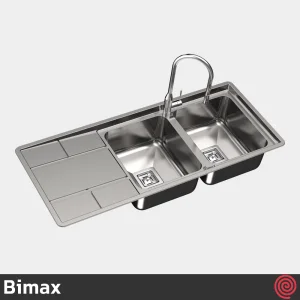 سینک ظرفشویی بیمکث مدل Bimax 924-50 | دو لگنه فانتزی توکار