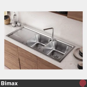سینک ظرفشویی بیمکث مدل Bimax 923-50 | دو لگنه فانتزی توکار