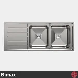 سینک ظرفشویی بیمکث مدل Bimax 921-50 | دو لگنه فانتزی توکار