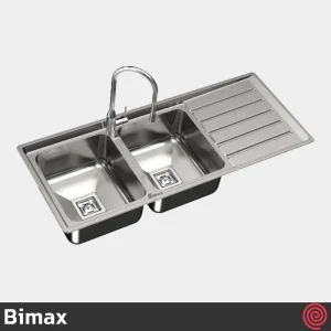 سینک ظرفشویی بیمکث مدل Bimax 921-50 | دو لگنه فانتزی توکار