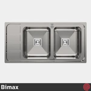 سینک ظرفشویی بیمکث مدل Bimax 938-50 | دو لگنه فانتزی توکار