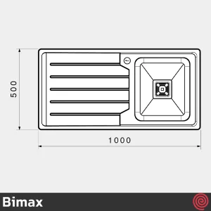 سینک ظرفشویی بیمکث مدل Bimax 936-50 | تک لگنه فانتزی توکار