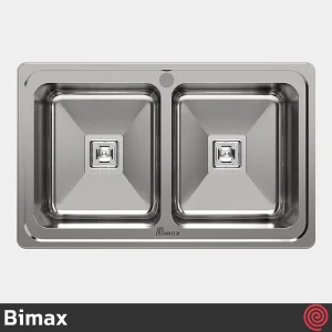 سینک ظرفشویی بیمکث مدل Bimax 934-50 | دو لگنه فانتزی توکار
