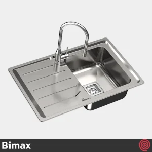 سینک ظرفشویی بیمکث مدل Bimax 932-50 | تک لگنه فانتزی توکار