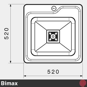 سینک ظرفشویی بیمکث مدل Bimax 930-50 | تک لگنه فانتزی توکار