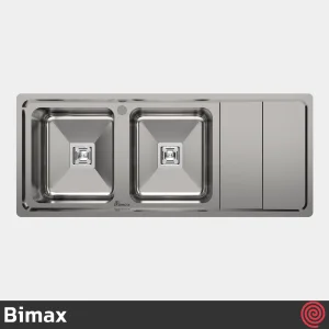 سینک ظرفشویی بیمکث مدل Bimax 842-50 | دو لگنه فانتزی توکار
