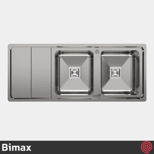 سینک ظرفشویی بیمکث مدل Bimax 842-50 | دو لگنه فانتزی توکار