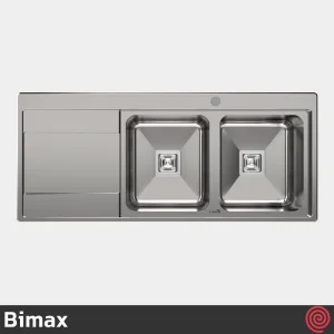 سینک ظرفشویی بیمکث مدل Bimax 845-52 | دو لگنه فانتزی توکار
