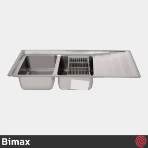 سینک ظرفشویی بیمکث مدل Bimax 4400-52 | دو لگنه فانتزی توکار