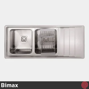 سینک ظرفشویی بیمکث مدل Bimax 4400-52 | دو لگنه فانتزی توکار