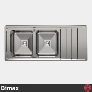 سینک ظرفشویی بیمکث مدل Bimax 4400-52 | دو لگنه فانتزی توکار
