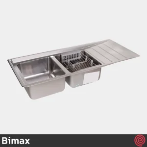 سینک ظرفشویی بیمکث مدل Bimax 4400-52 | دو لگنه فانتزی توکار
