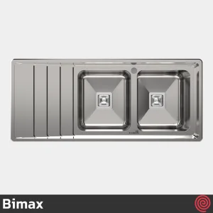 سینک ظرفشویی بیمکث مدل Bimax 4400-52 | دو لگنه فانتزی توکار