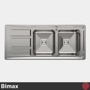 سینک ظرفشویی بیمکث مدل Bimax 4402-52 | دو لگنه فانتزی توکار
