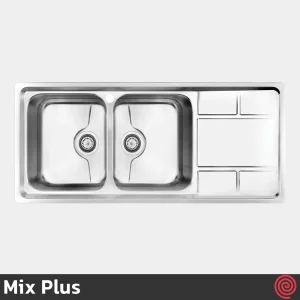 سینک ظرفشویی میکس پلاس مدل Mix Plus 8052-P-50 | دو لگنه فانتزی توکار