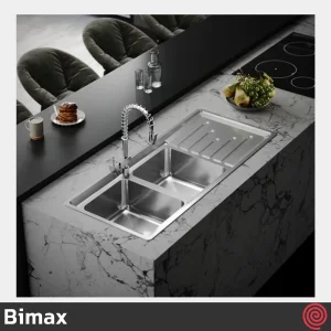سینک ظرفشویی بیمکث مدل Bimax 4404-52 | دو لگنه فانتزی توکار