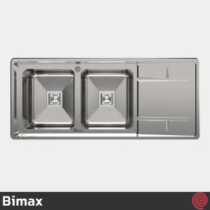 سینک ظرفشویی بیمکث مدل Bimax 4406-52 | دو لگنه فانتزی توکار